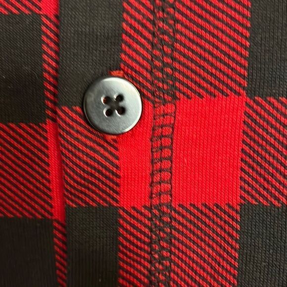 Lazy One Red Black Buffalo Plaid Adult Small onesie Flap Jack Bear Cheeks - Picture 9 of 10
